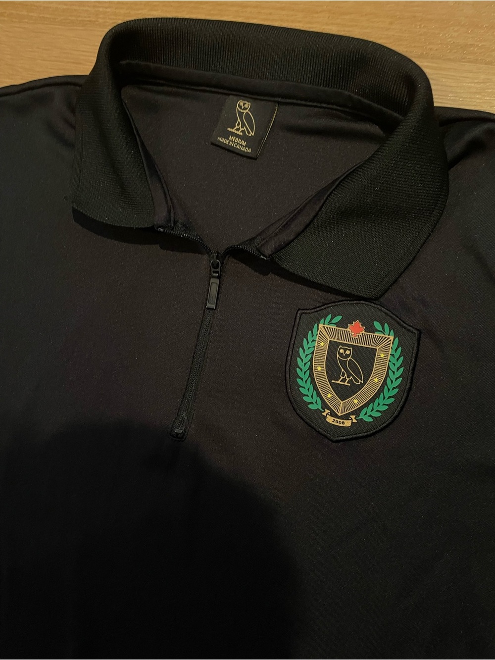 Ovo Vintage Black Quarter-Zip Polo